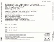 Mozart The Symphonies Vol. 5 - Salzburg -A1775-1783 (Christopher Hogwood, The Academy of Ancie...jpg